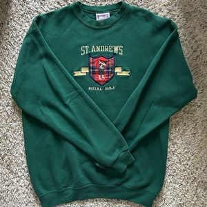 Vintage 2000s St. Andrew’s Royal Golf crew neck forest green UNISEX sweater